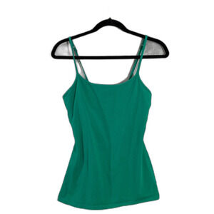 Express Tank Top Cami Women's M emerald green Sexy Basics Stretch Built In Bra